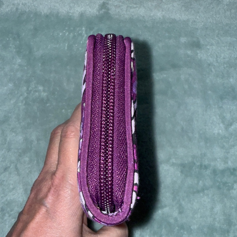 Vera Bradley Purple Floral Zip Wallet - Picture 7 of 11